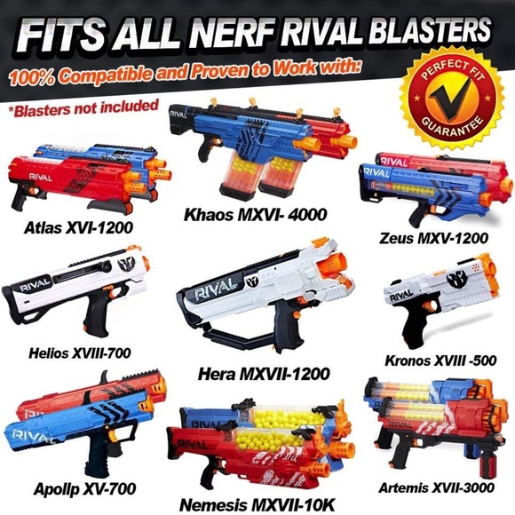 NEW 100 - Round Refill Pack for Nerf Rival Yellow Foam Ammo Round Size - Picture 2 of 5